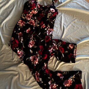 size large jumpsuit pant suit pantsuit womens   flower black pink
